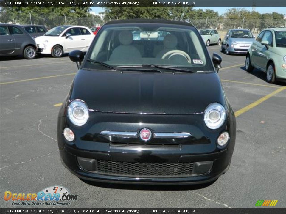 2012 Fiat 500 c cabrio Pop Nero (Black) / Tessuto Grigio/Avorio (Grey/Ivory) Photo #2