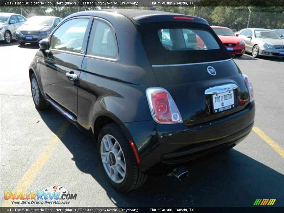 2012 Fiat 500 c cabrio Pop Nero (Black) / Tessuto Grigio/Avorio (Grey/Ivory) Photo #5