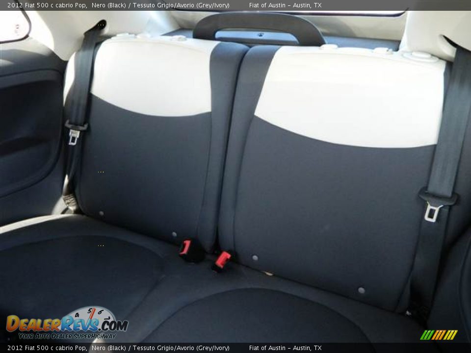 2012 Fiat 500 c cabrio Pop Nero (Black) / Tessuto Grigio/Avorio (Grey/Ivory) Photo #6
