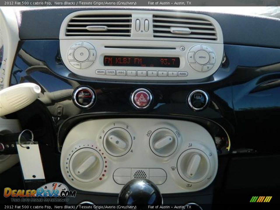 2012 Fiat 500 c cabrio Pop Nero (Black) / Tessuto Grigio/Avorio (Grey/Ivory) Photo #9