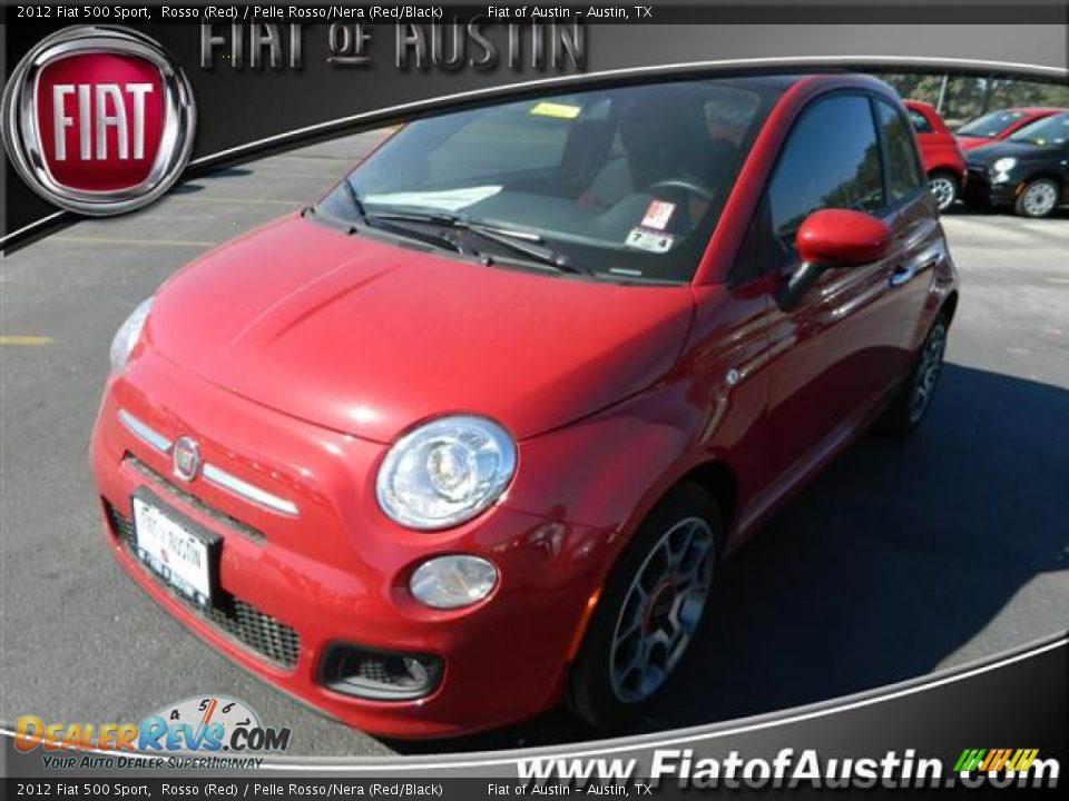 2012 Fiat 500 Sport Rosso (Red) / Pelle Rosso/Nera (Red/Black) Photo #1