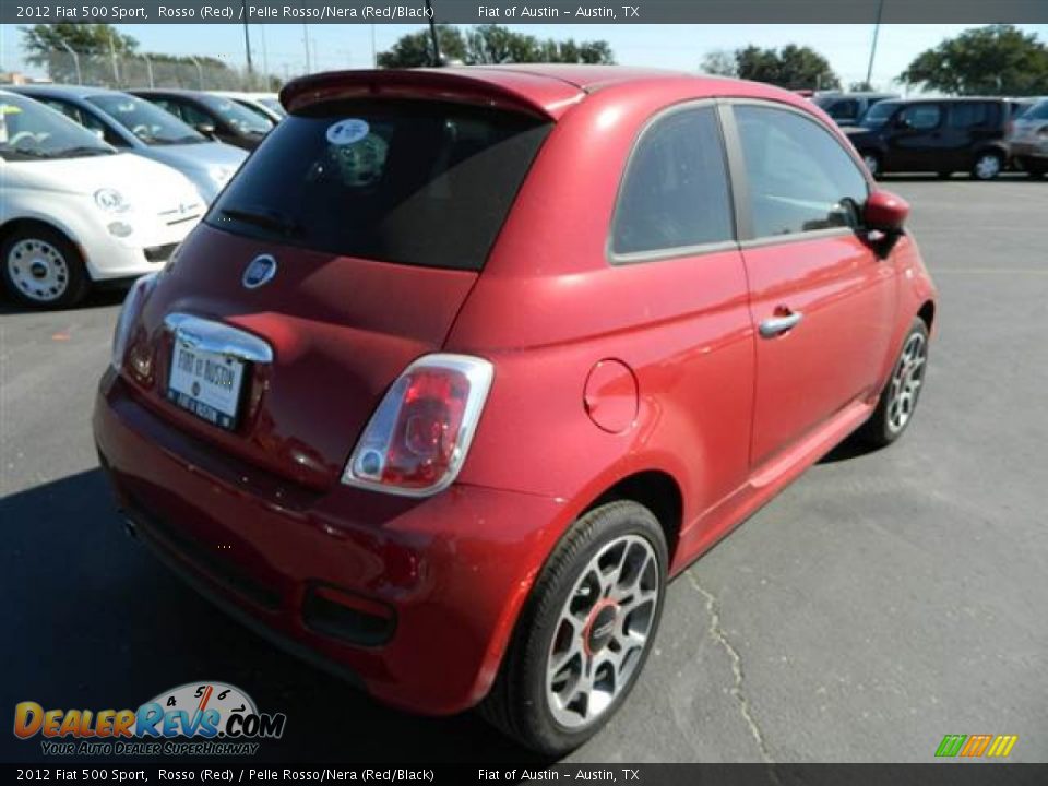 2012 Fiat 500 Sport Rosso (Red) / Pelle Rosso/Nera (Red/Black) Photo #4