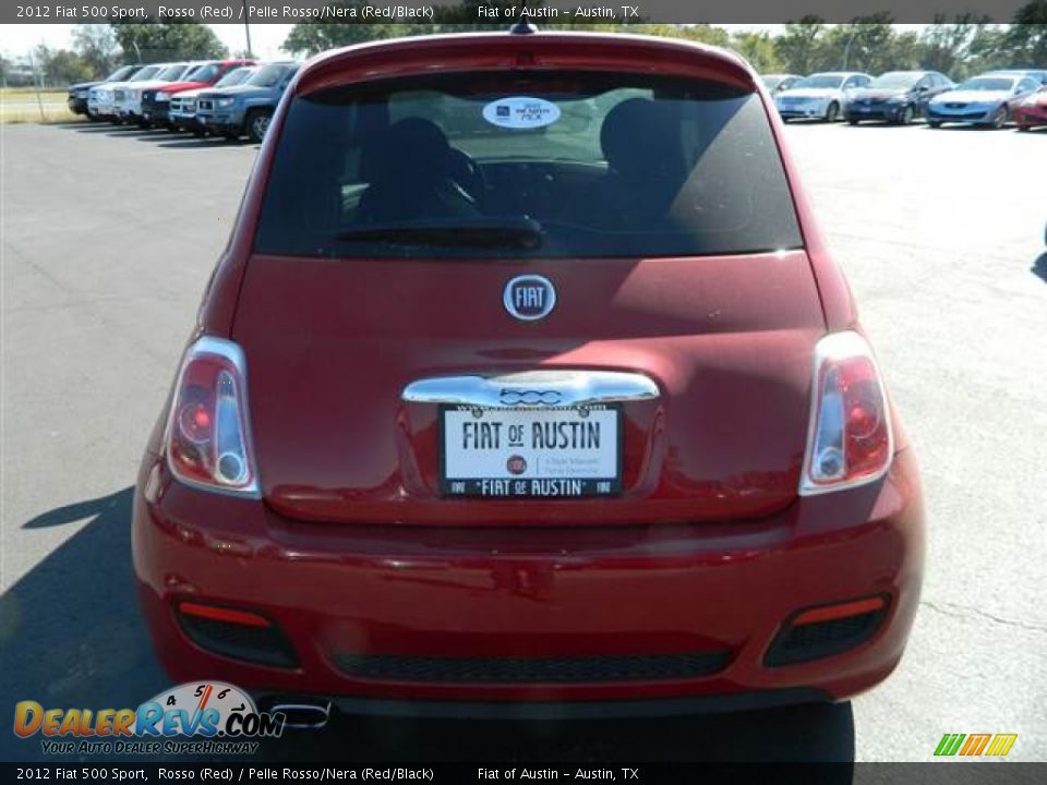 2012 Fiat 500 Sport Rosso (Red) / Pelle Rosso/Nera (Red/Black) Photo #5