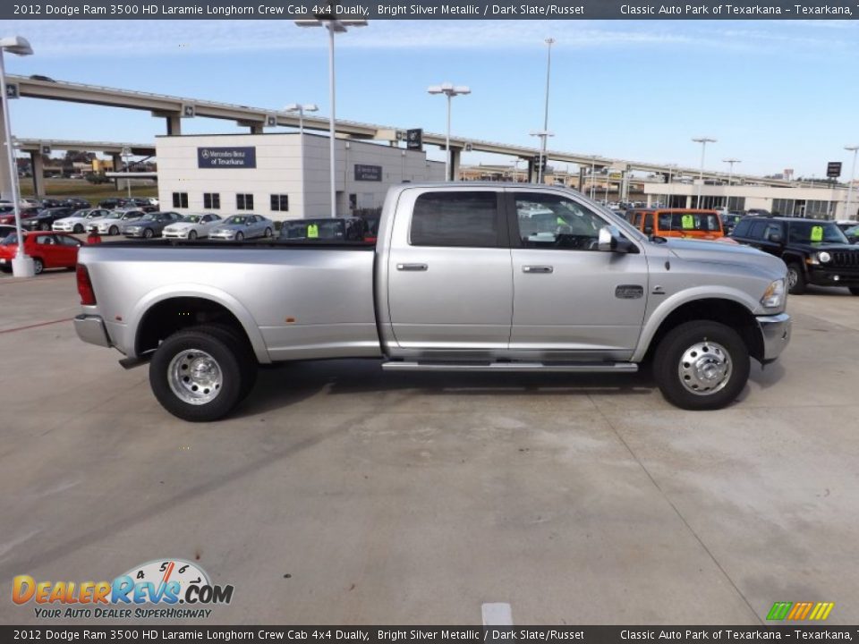 Bright Silver Metallic 2012 Dodge Ram 3500 HD Laramie Longhorn Crew Cab 4x4 Dually Photo #6