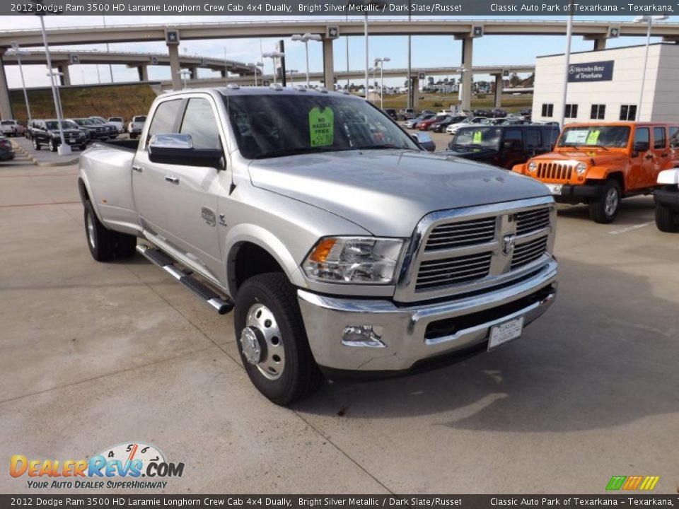 Front 3/4 View of 2012 Dodge Ram 3500 HD Laramie Longhorn Crew Cab 4x4 Dually Photo #7