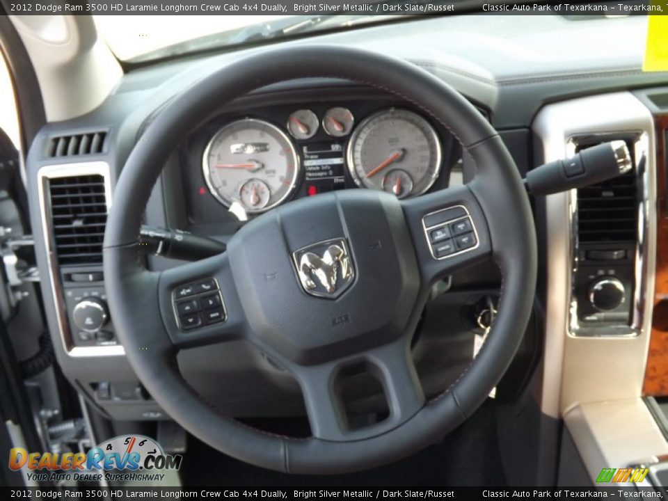 2012 Dodge Ram 3500 HD Laramie Longhorn Crew Cab 4x4 Dually Steering Wheel Photo #10