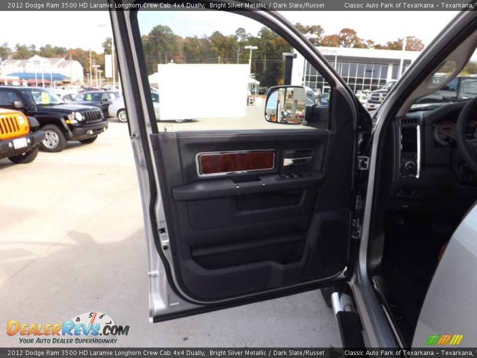 2012 Dodge Ram 3500 HD Laramie Longhorn Crew Cab 4x4 Dually Bright Silver Metallic / Dark Slate/Russet Photo #16