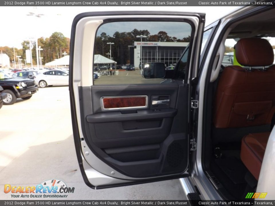 2012 Dodge Ram 3500 HD Laramie Longhorn Crew Cab 4x4 Dually Bright Silver Metallic / Dark Slate/Russet Photo #18