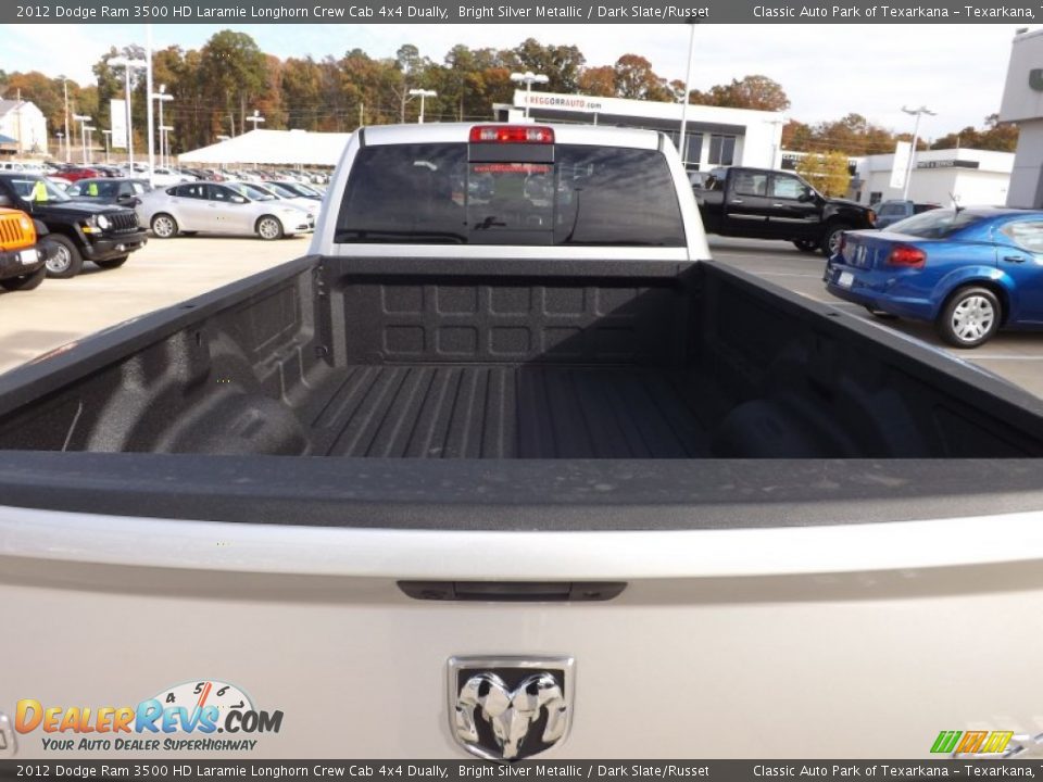 2012 Dodge Ram 3500 HD Laramie Longhorn Crew Cab 4x4 Dually Bright Silver Metallic / Dark Slate/Russet Photo #20
