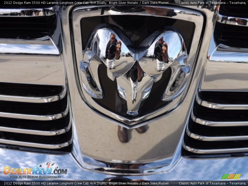 2012 Dodge Ram 3500 HD Laramie Longhorn Crew Cab 4x4 Dually Bright Silver Metallic / Dark Slate/Russet Photo #25