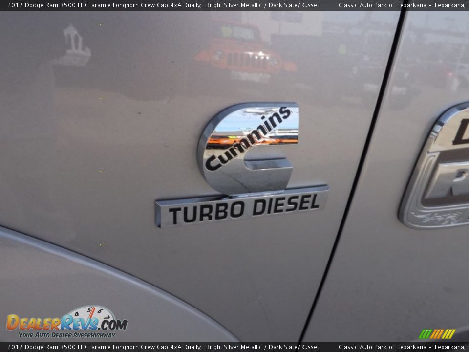 2012 Dodge Ram 3500 HD Laramie Longhorn Crew Cab 4x4 Dually Bright Silver Metallic / Dark Slate/Russet Photo #26