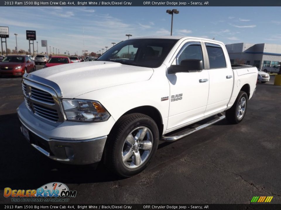 2013 Ram 1500 Big Horn Crew Cab 4x4 Bright White / Black/Diesel Gray Photo #1