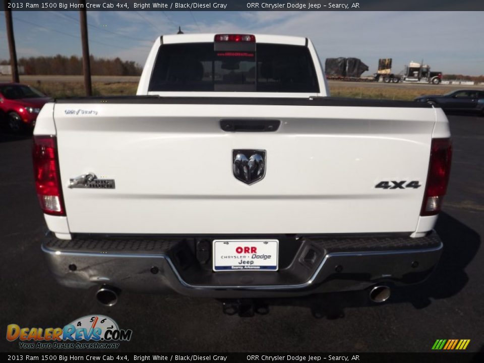 2013 Ram 1500 Big Horn Crew Cab 4x4 Bright White / Black/Diesel Gray Photo #6