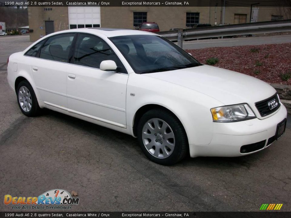 1998 Audi A6 2.8 quattro Sedan Casablanca White / Onyx Photo #7