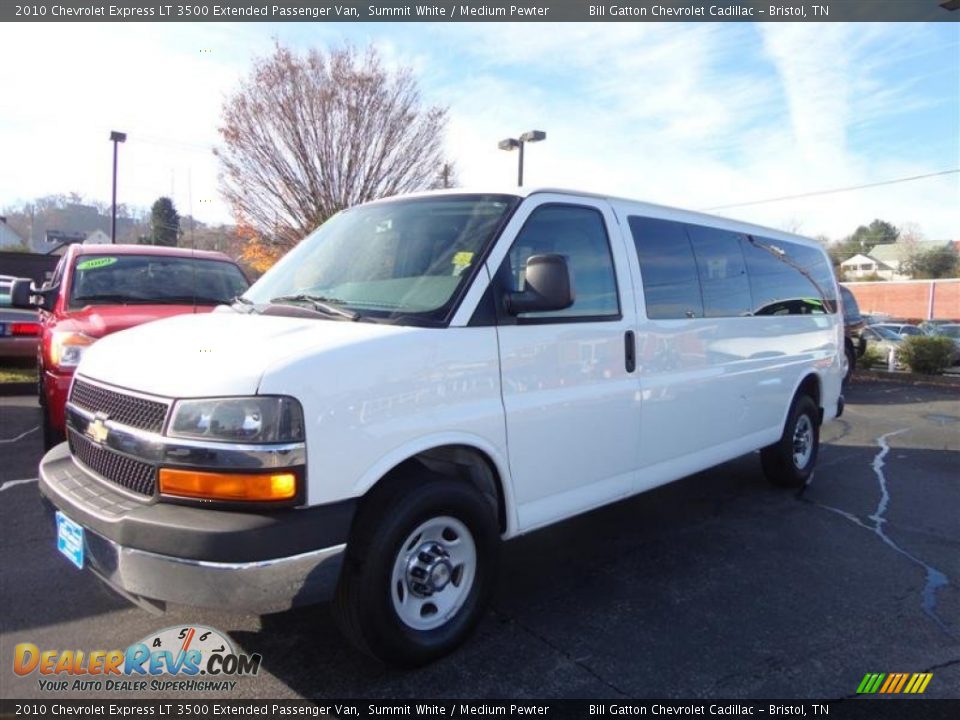 2010 Chevrolet Express LT 3500 Extended Passenger Van Summit White / Medium Pewter Photo #2