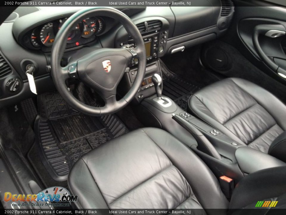 Black Interior - 2002 Porsche 911 Carrera 4 Cabriolet Photo #20