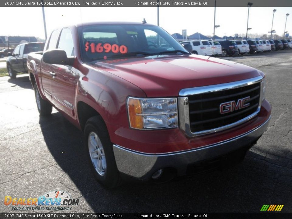 2007 GMC Sierra 1500 SLE Extended Cab Fire Red / Ebony Black Photo #2