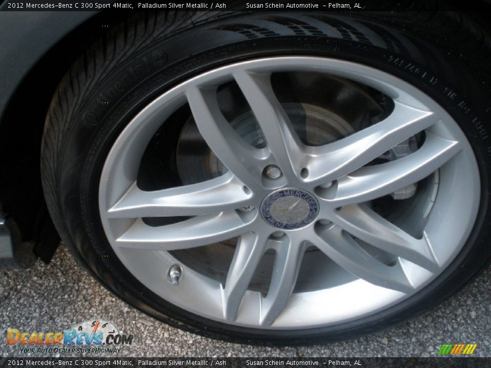 2012 Mercedes-Benz C 300 Sport 4Matic Palladium Silver Metallic / Ash Photo #8