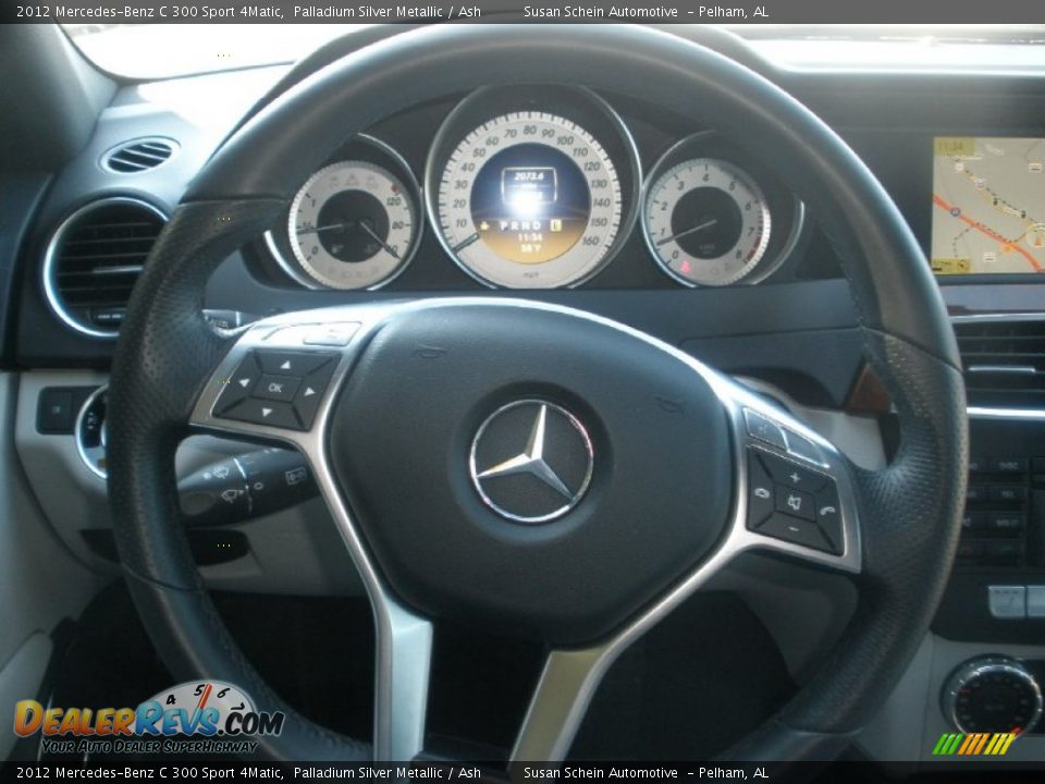 2012 Mercedes-Benz C 300 Sport 4Matic Palladium Silver Metallic / Ash Photo #27