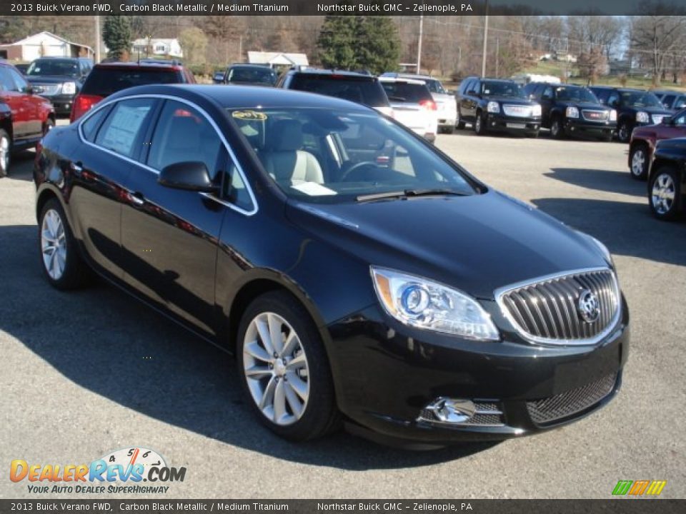 2013 Buick Verano FWD Carbon Black Metallic / Medium Titanium Photo #4