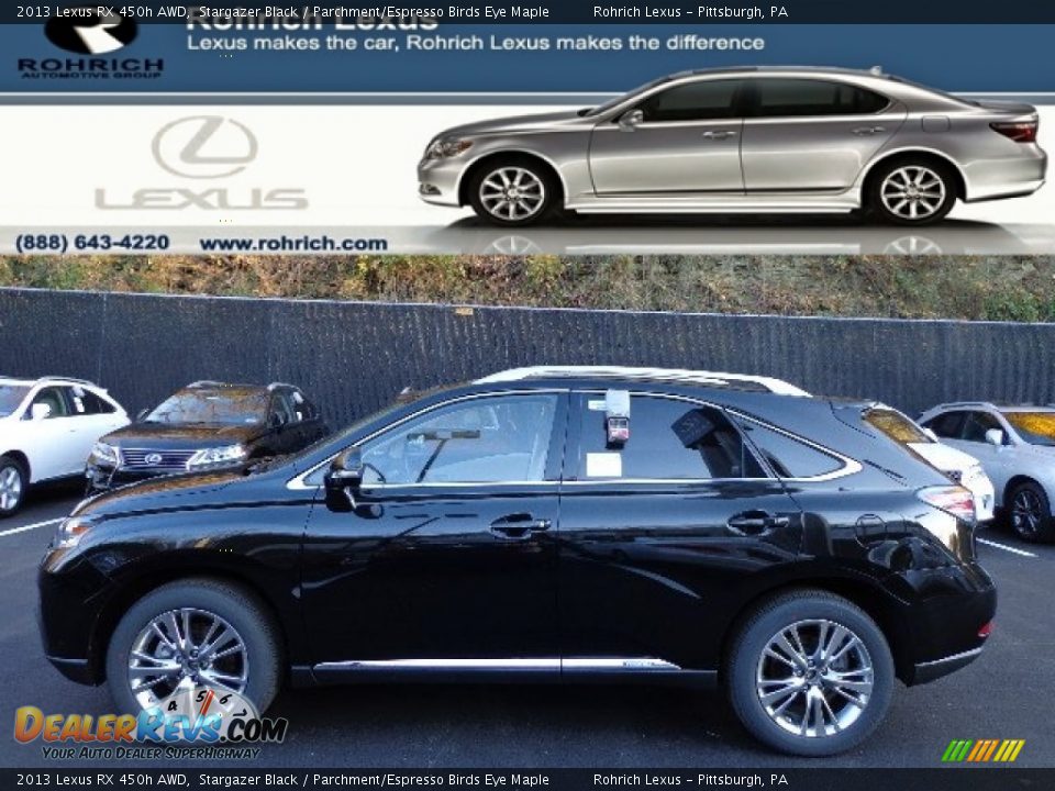 2013 Lexus RX 450h AWD Stargazer Black / Parchment/Espresso Birds Eye Maple Photo #1