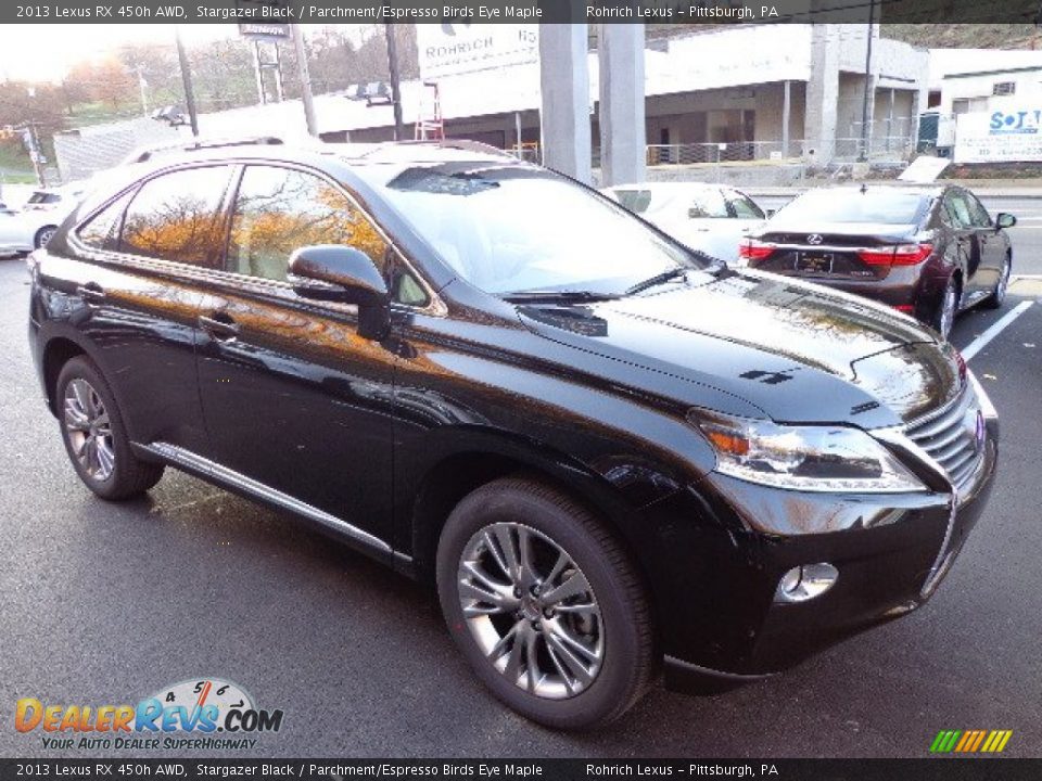 2013 Lexus RX 450h AWD Stargazer Black / Parchment/Espresso Birds Eye Maple Photo #6