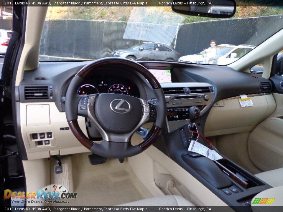 2013 Lexus RX 450h AWD Stargazer Black / Parchment/Espresso Birds Eye Maple Photo #12