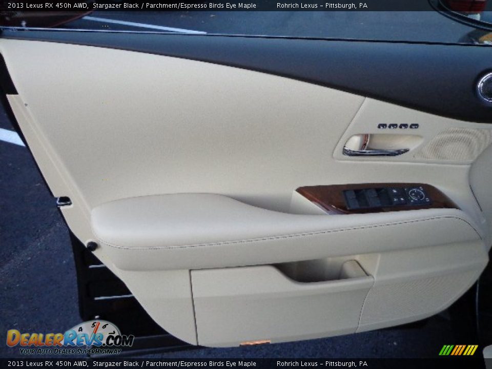 2013 Lexus RX 450h AWD Stargazer Black / Parchment/Espresso Birds Eye Maple Photo #14