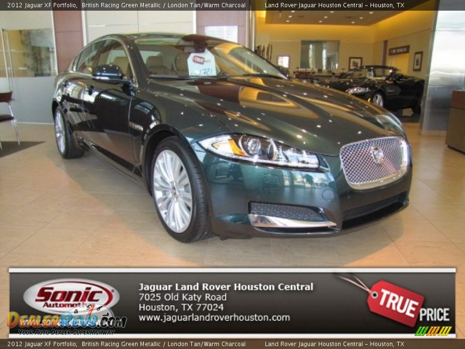 2012 Jaguar XF Portfolio British Racing Green Metallic / London Tan/Warm Charcoal Photo #1