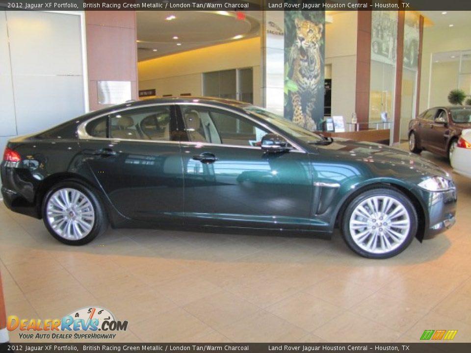 2012 Jaguar XF Portfolio British Racing Green Metallic / London Tan/Warm Charcoal Photo #10
