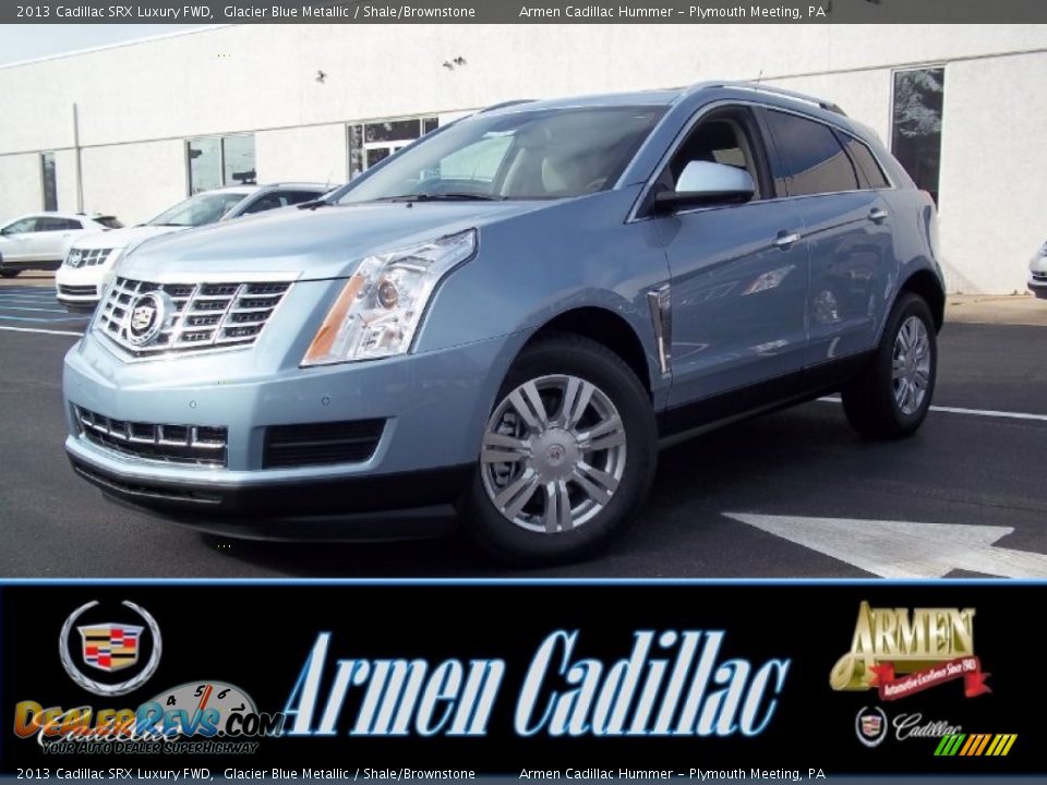 2013 Cadillac SRX Luxury FWD Glacier Blue Metallic / Shale/Brownstone Photo #1