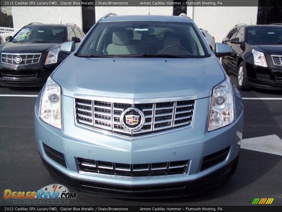 2013 Cadillac SRX Luxury FWD Glacier Blue Metallic / Shale/Brownstone Photo #2