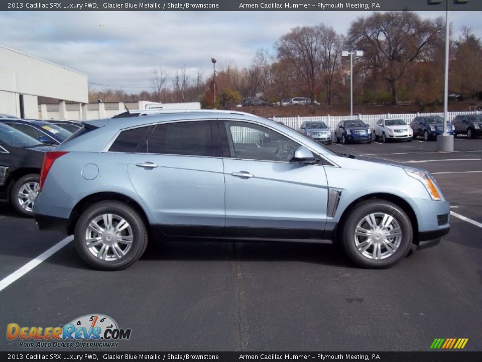 2013 Cadillac SRX Luxury FWD Glacier Blue Metallic / Shale/Brownstone Photo #4