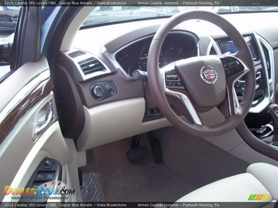 2013 Cadillac SRX Luxury FWD Glacier Blue Metallic / Shale/Brownstone Photo #7