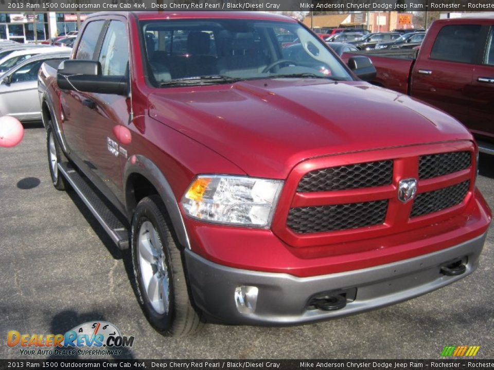 2013 Ram 1500 Outdoorsman Crew Cab 4x4 Deep Cherry Red Pearl / Black/Diesel Gray Photo #1