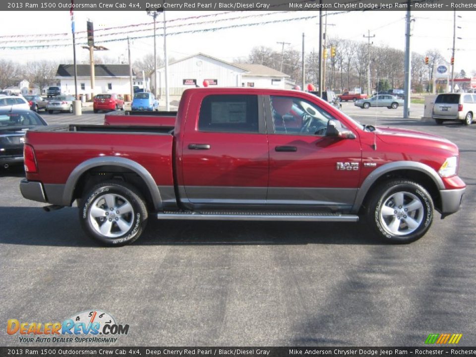 2013 Ram 1500 Outdoorsman Crew Cab 4x4 Deep Cherry Red Pearl / Black/Diesel Gray Photo #2