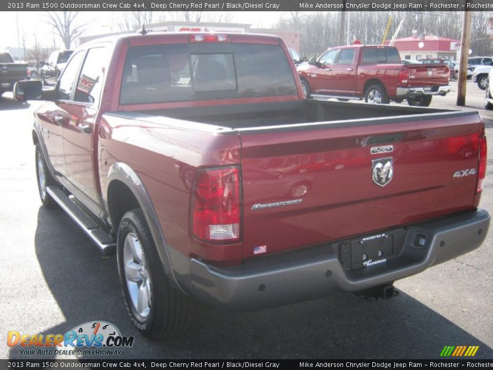 2013 Ram 1500 Outdoorsman Crew Cab 4x4 Deep Cherry Red Pearl / Black/Diesel Gray Photo #3