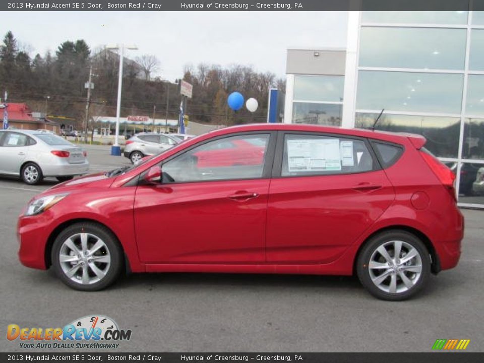 2013 Hyundai Accent SE 5 Door Boston Red / Gray Photo #2