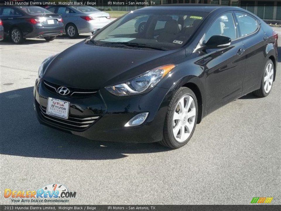 2013 Hyundai Elantra Limited Midnight Black / Beige Photo #2