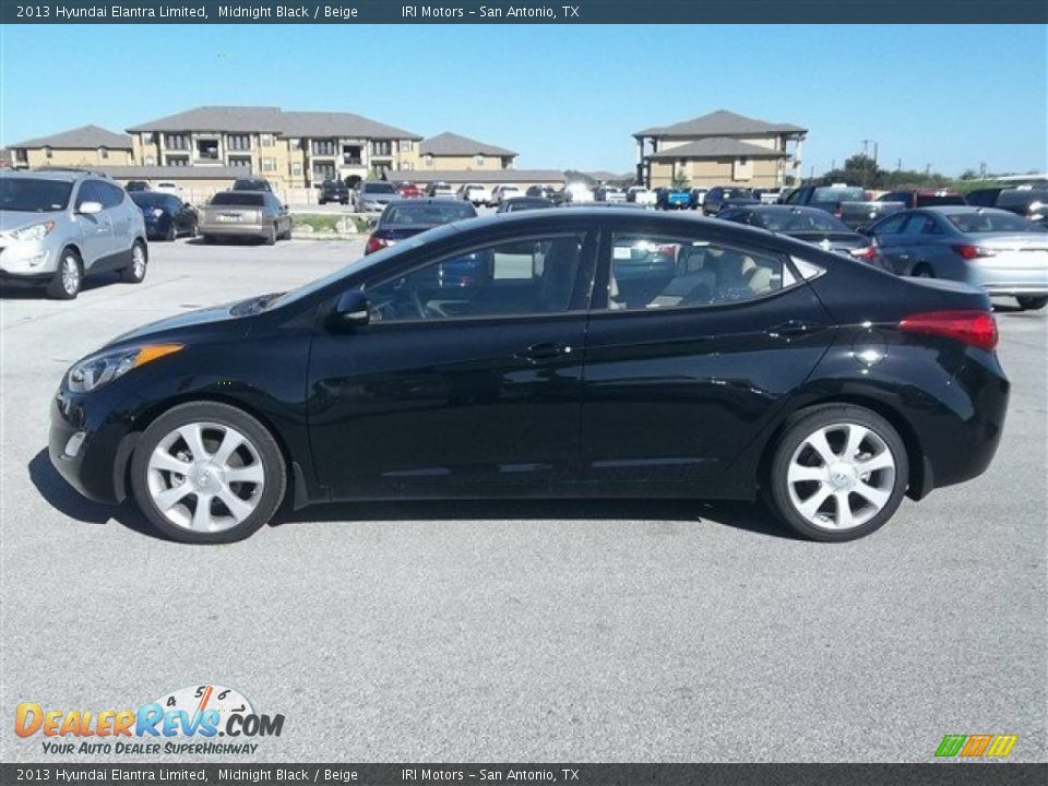 2013 Hyundai Elantra Limited Midnight Black / Beige Photo #3