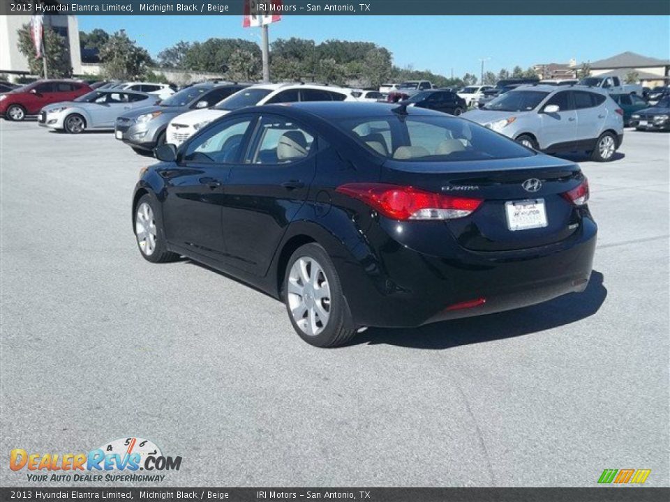 2013 Hyundai Elantra Limited Midnight Black / Beige Photo #4