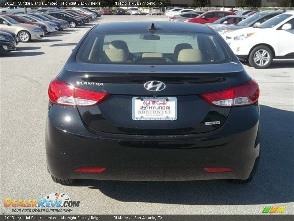 2013 Hyundai Elantra Limited Midnight Black / Beige Photo #5
