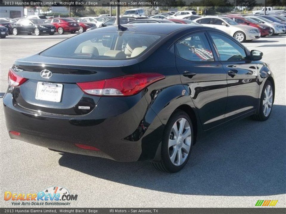 2013 Hyundai Elantra Limited Midnight Black / Beige Photo #6