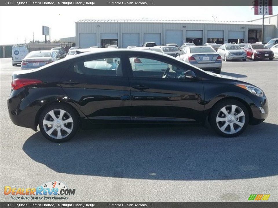 2013 Hyundai Elantra Limited Midnight Black / Beige Photo #7