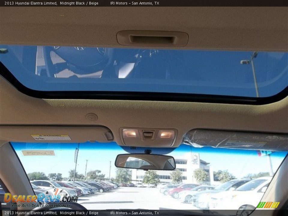 2013 Hyundai Elantra Limited Midnight Black / Beige Photo #14