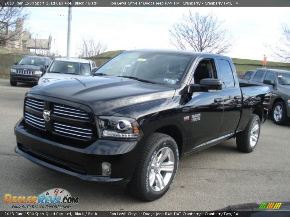 2013 Ram 1500 Sport Quad Cab 4x4 Black / Black Photo #2