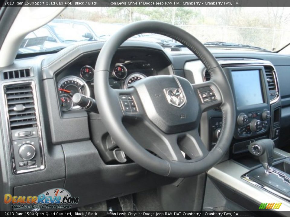 2013 Ram 1500 Sport Quad Cab 4x4 Black / Black Photo #10