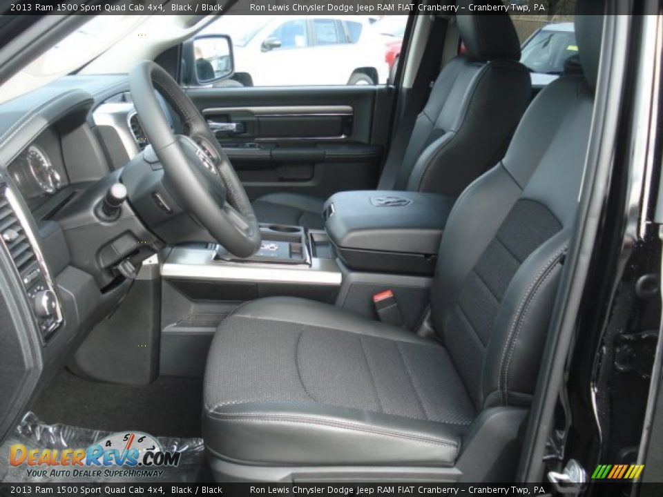 Black Interior - 2013 Ram 1500 Sport Quad Cab 4x4 Photo #11