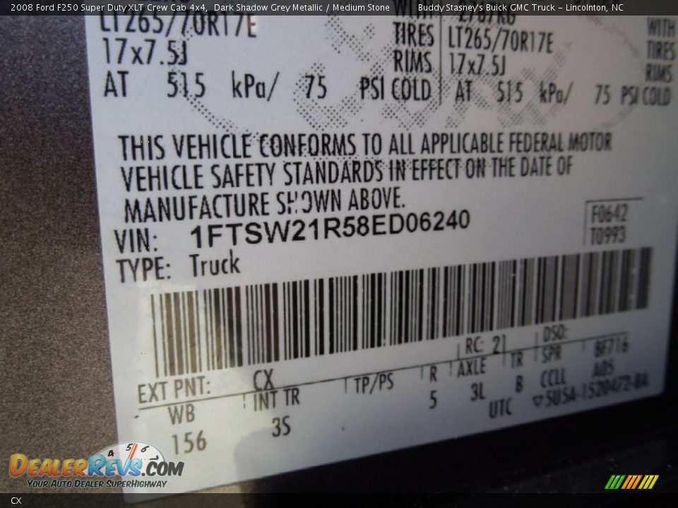 Ford Color Code CX Dark Shadow Grey Metallic