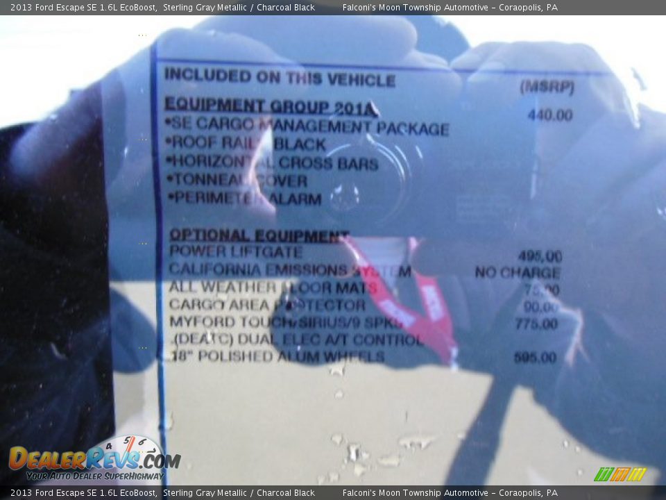 2013 Ford Escape SE 1.6L EcoBoost Sterling Gray Metallic / Charcoal Black Photo #20